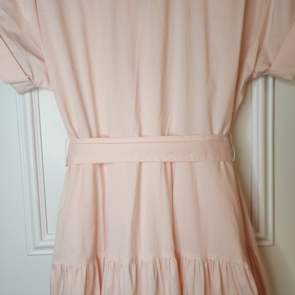 Ralph Lauren Pink Belted Cotton-Blend Tiered Dress | Size 8 - Picture 9 of 11